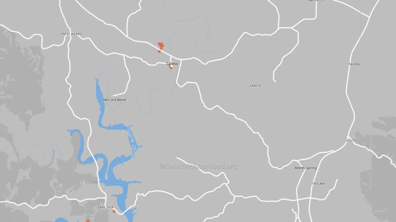 Bike Grade map of Galena, MO