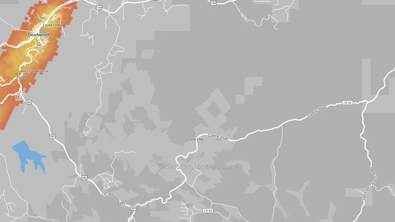Bike Grade map of Galena, SD