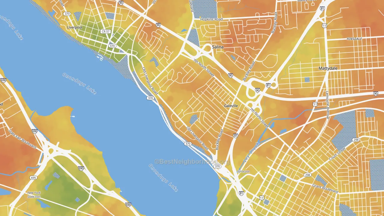 Bike Grade map of Galeville, Liverpool, NY