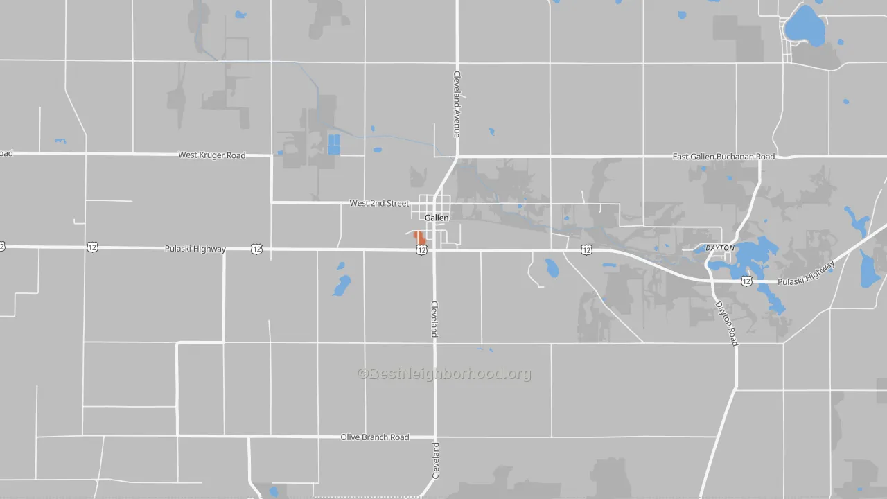 Bike Grade map of Galien, MI