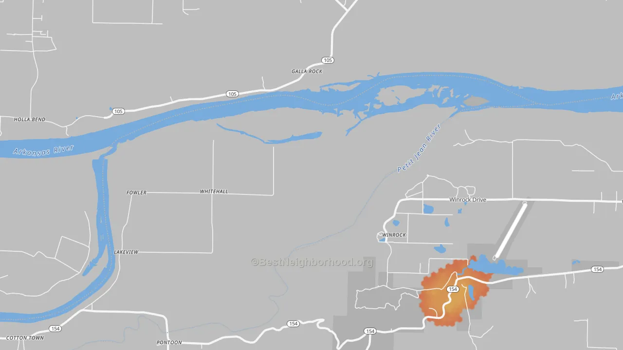 Bike Grade map of Galla Rock, AR