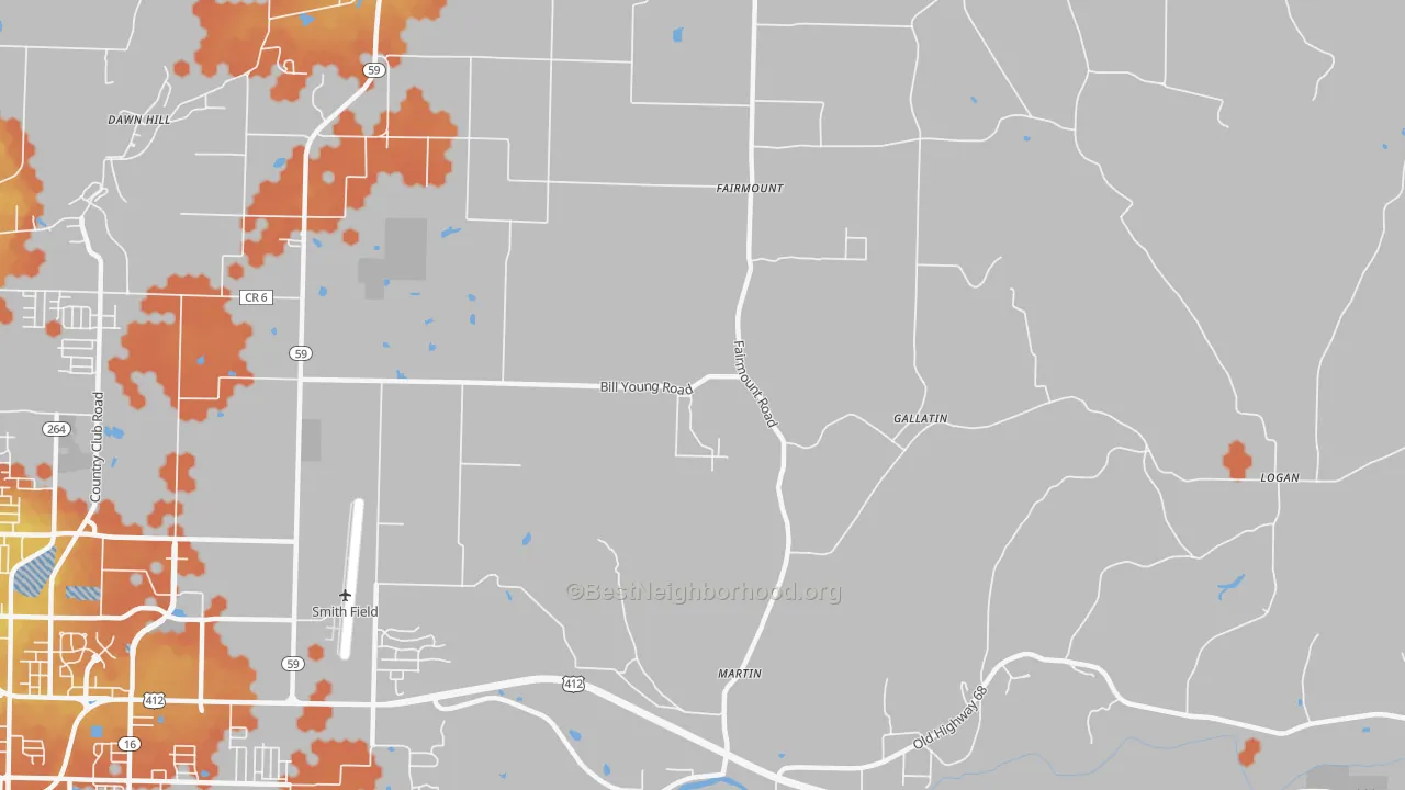 Bike Grade map of Gallatin, AR