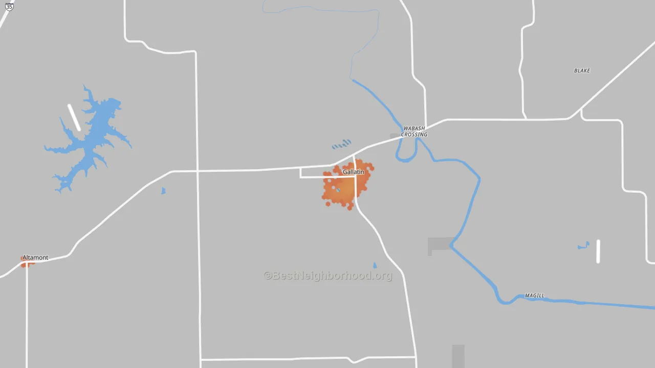 Bike Grade map of Gallatin, MO