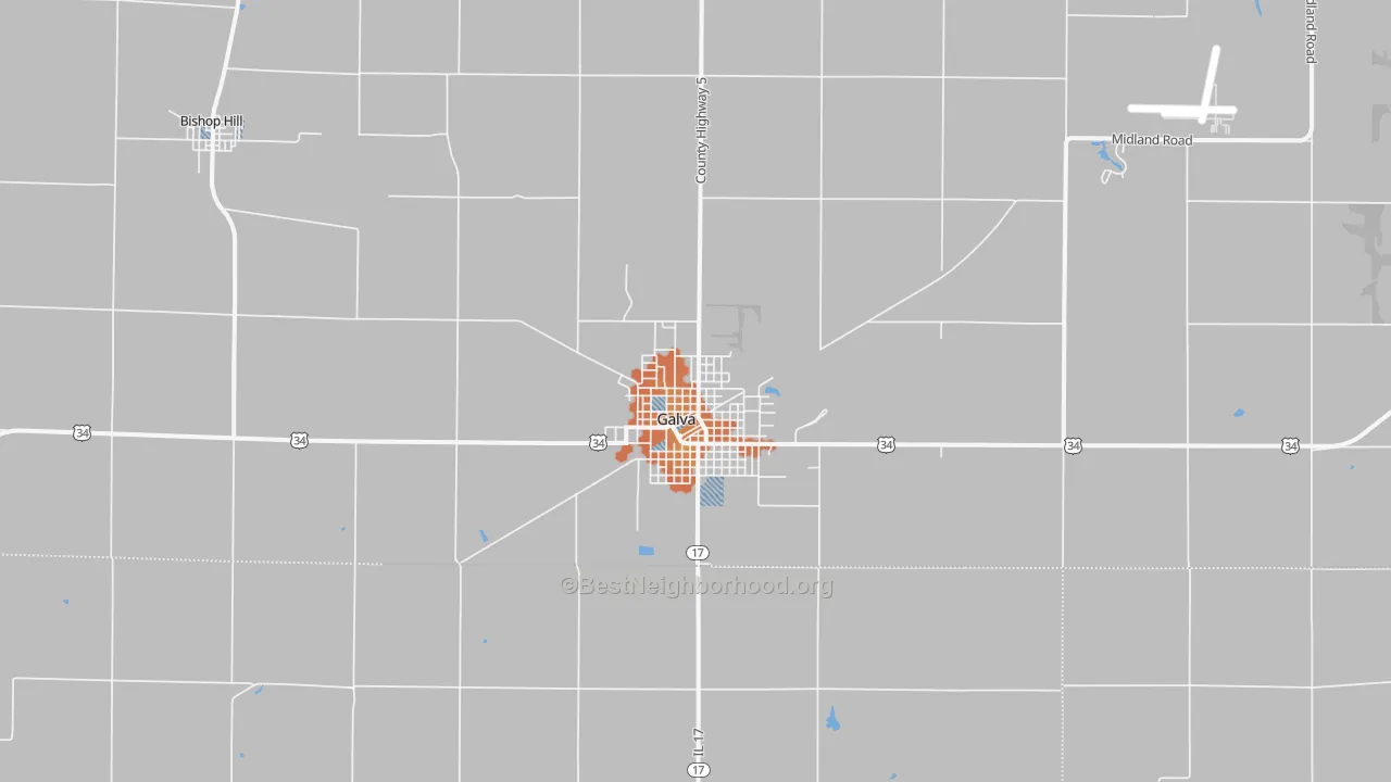 Bike Grade map of Galva, IL