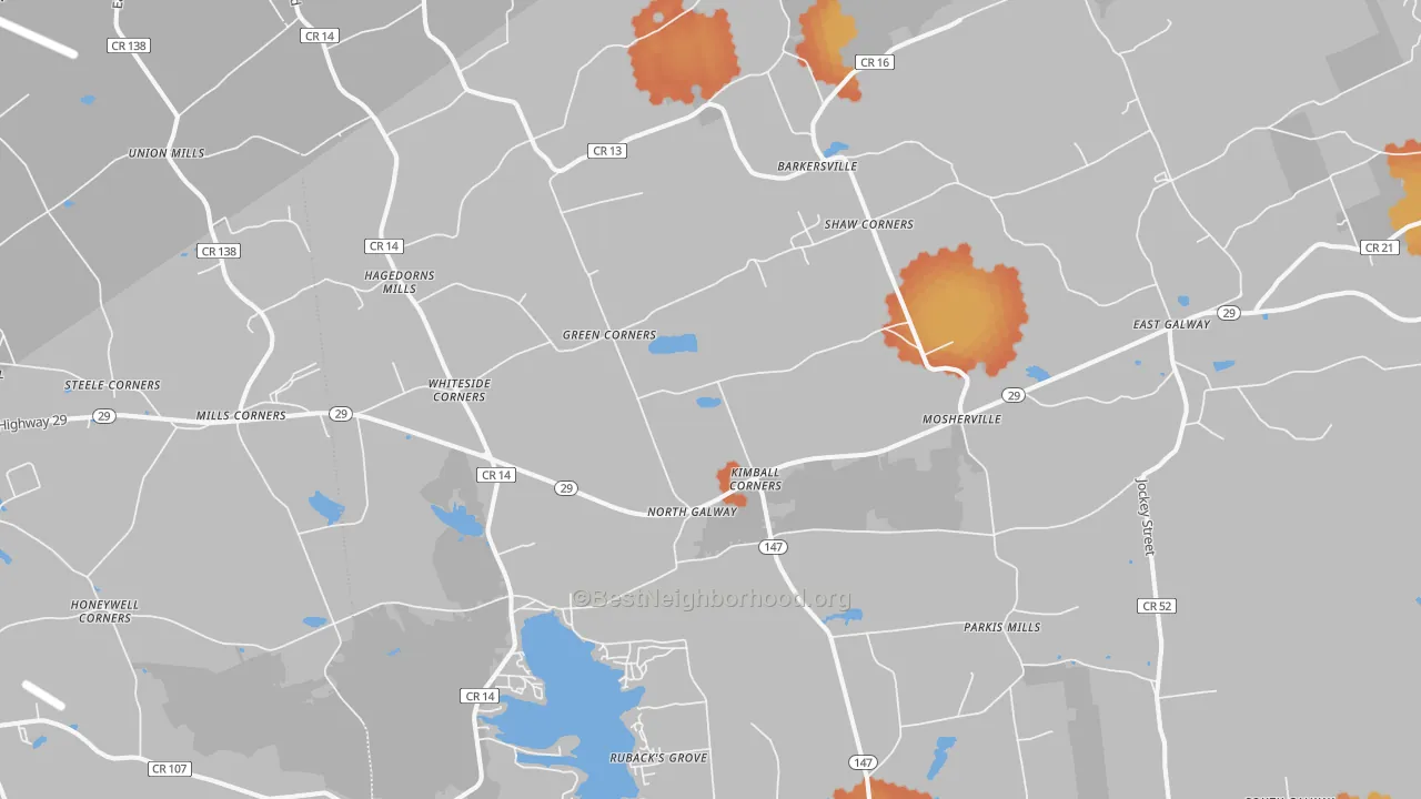 Bike Grade map of Galway, NY