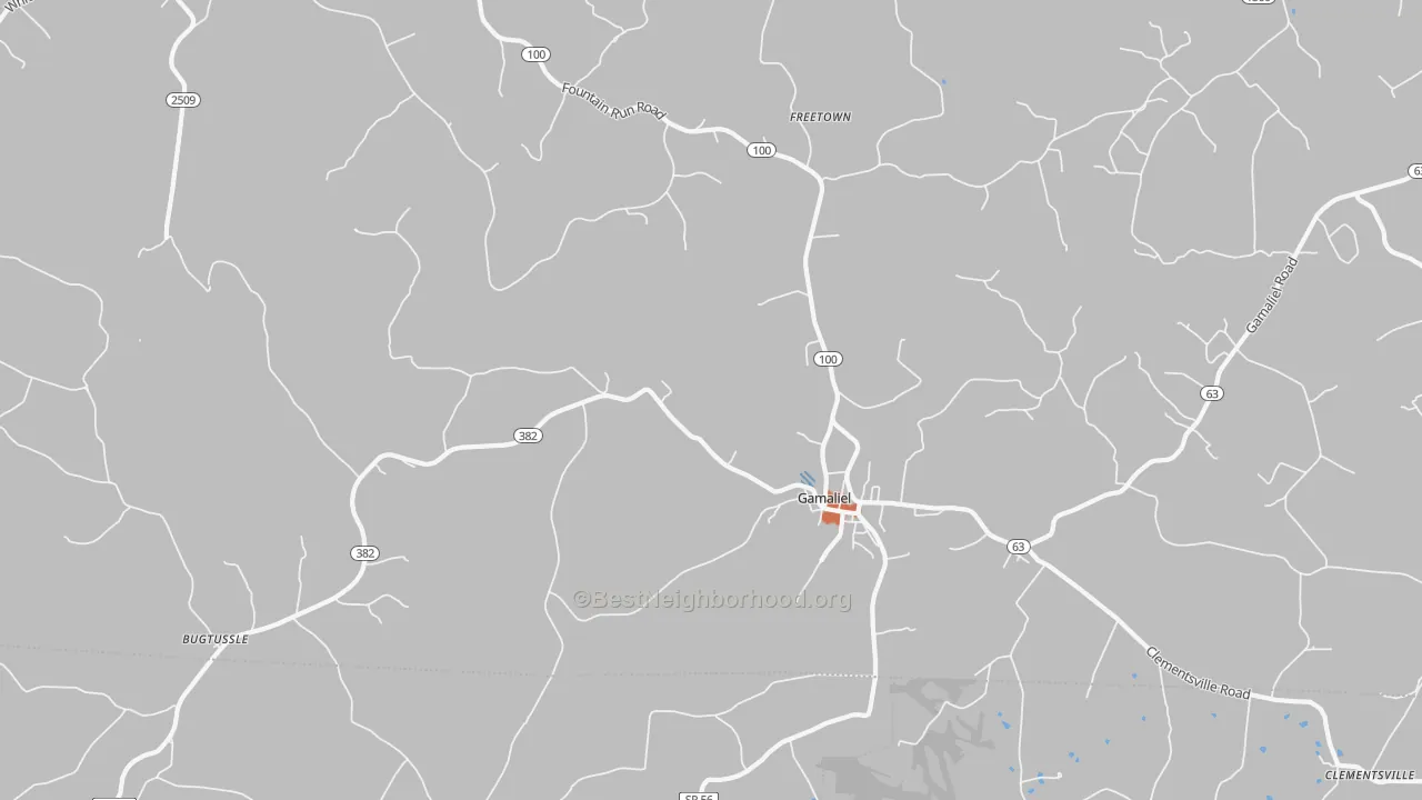 Bike Grade map of Gamaliel, KY