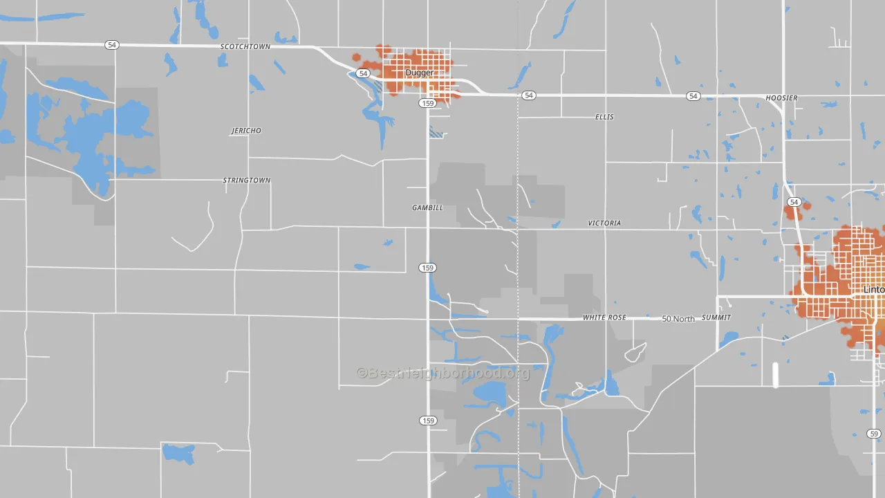 Bike Grade map of Gambill, IN