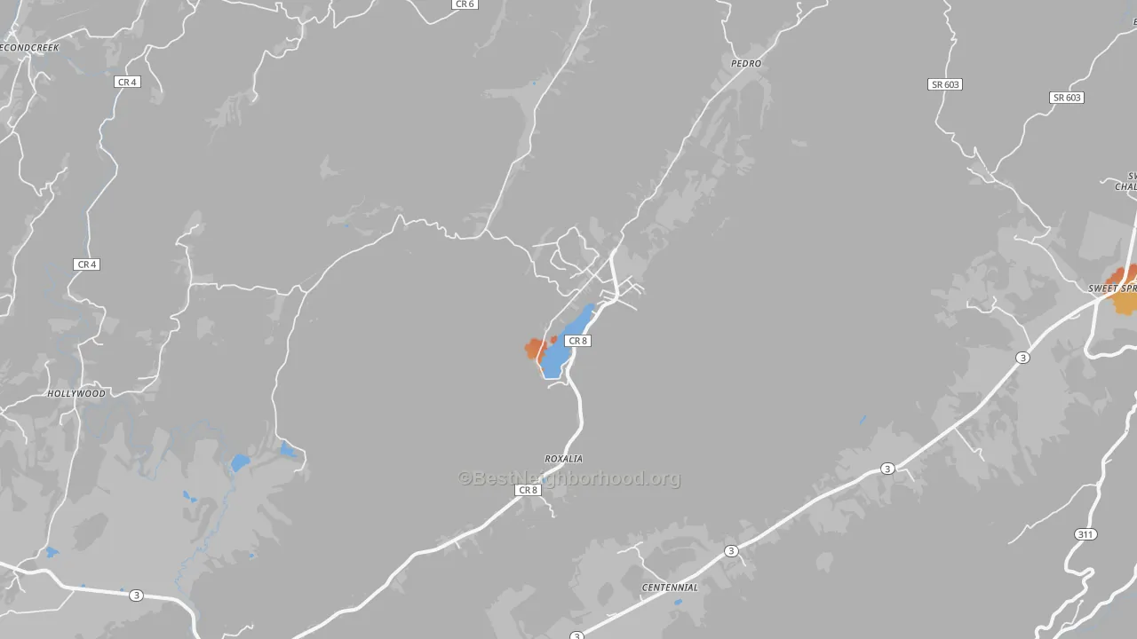 Bike Grade map of Gap Mills, WV