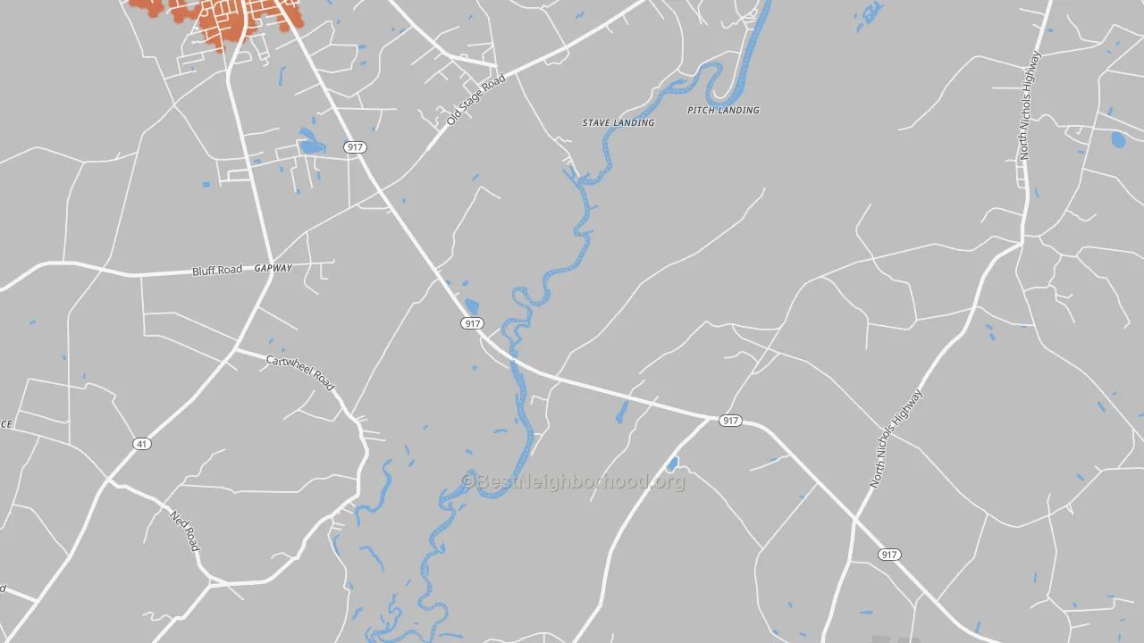 Bike Grade map of Gapway, SC