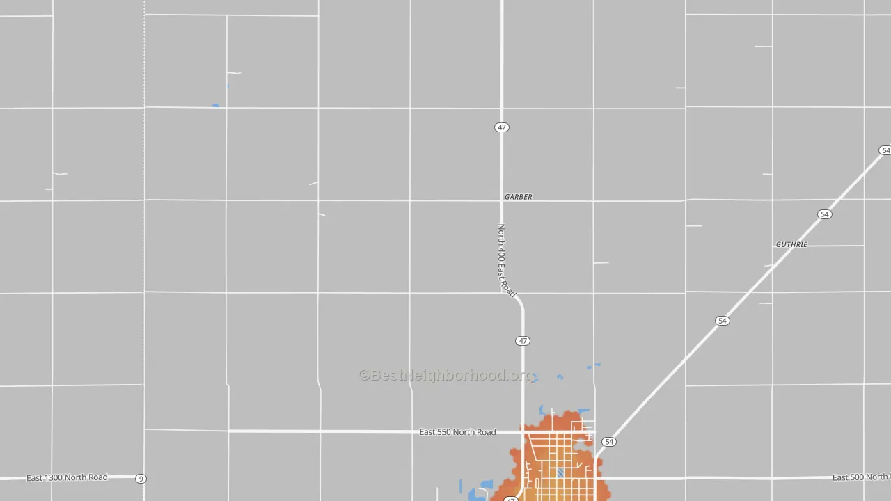 Bike Grade map of Garber, IL
