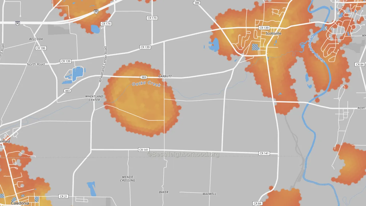 Bike Grade map of Garbutt, NY