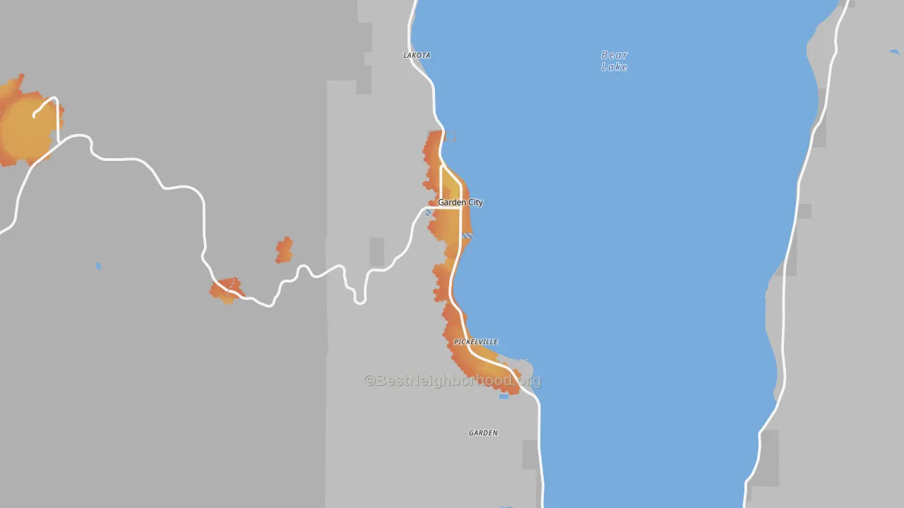 Bike Grade map of Garden City, UT