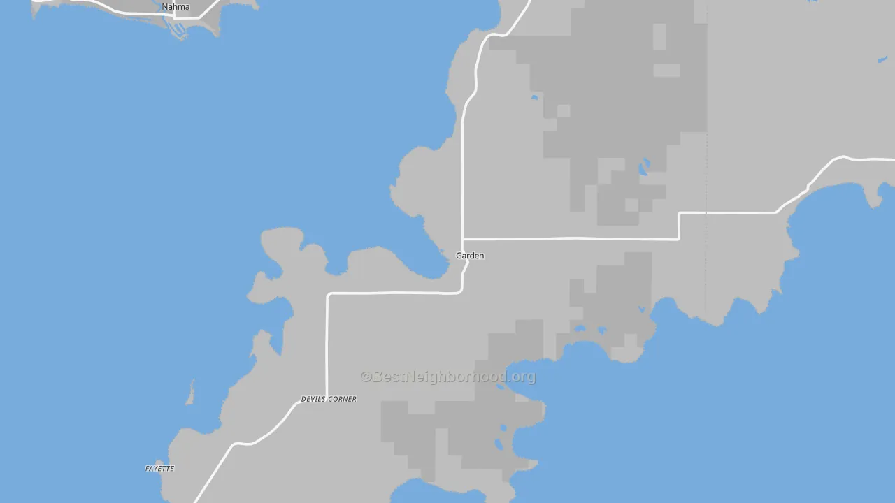 Bike Grade map of Garden, MI