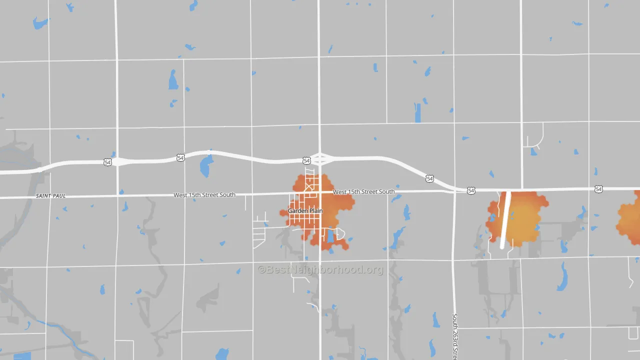 Bike Grade map of Garden Plain, KS