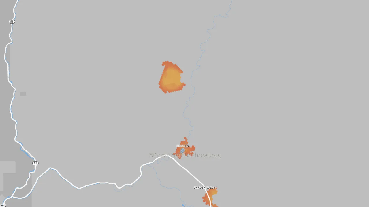 Bike Grade map of Garden Valley, ID
