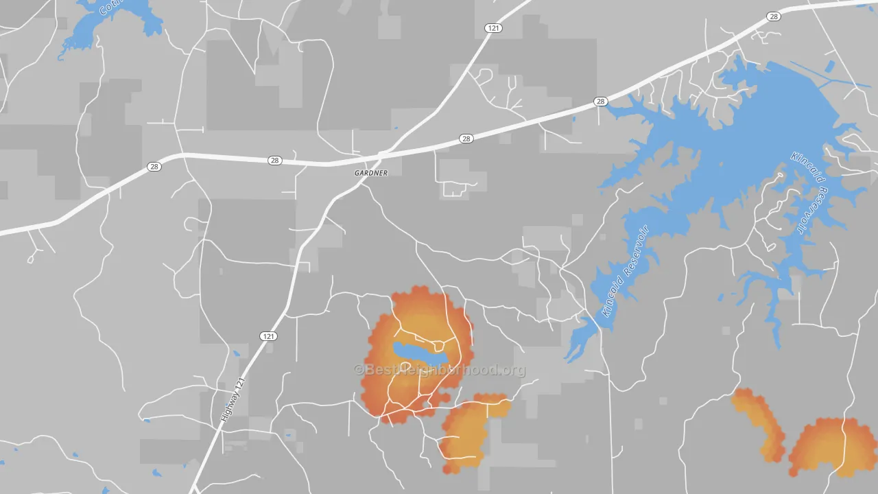 Bike Grade map of Gardner, LA