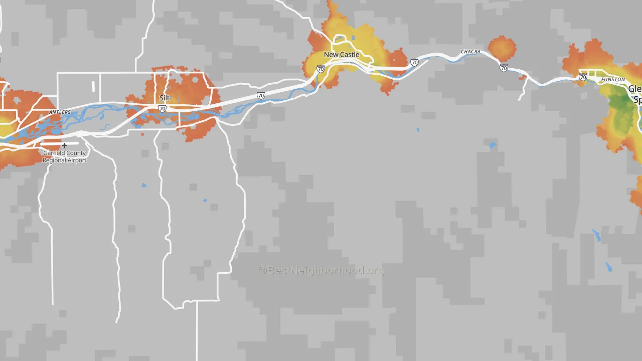 Bike Grade map of Garfield County, CO