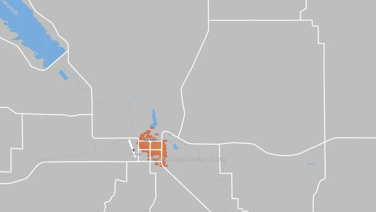 Bike Grade map of Garfield County, NE
