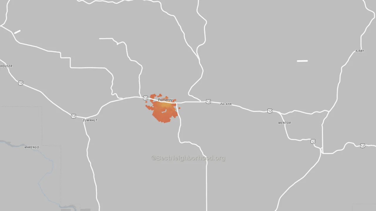 Bike Grade map of Garfield County, WA
