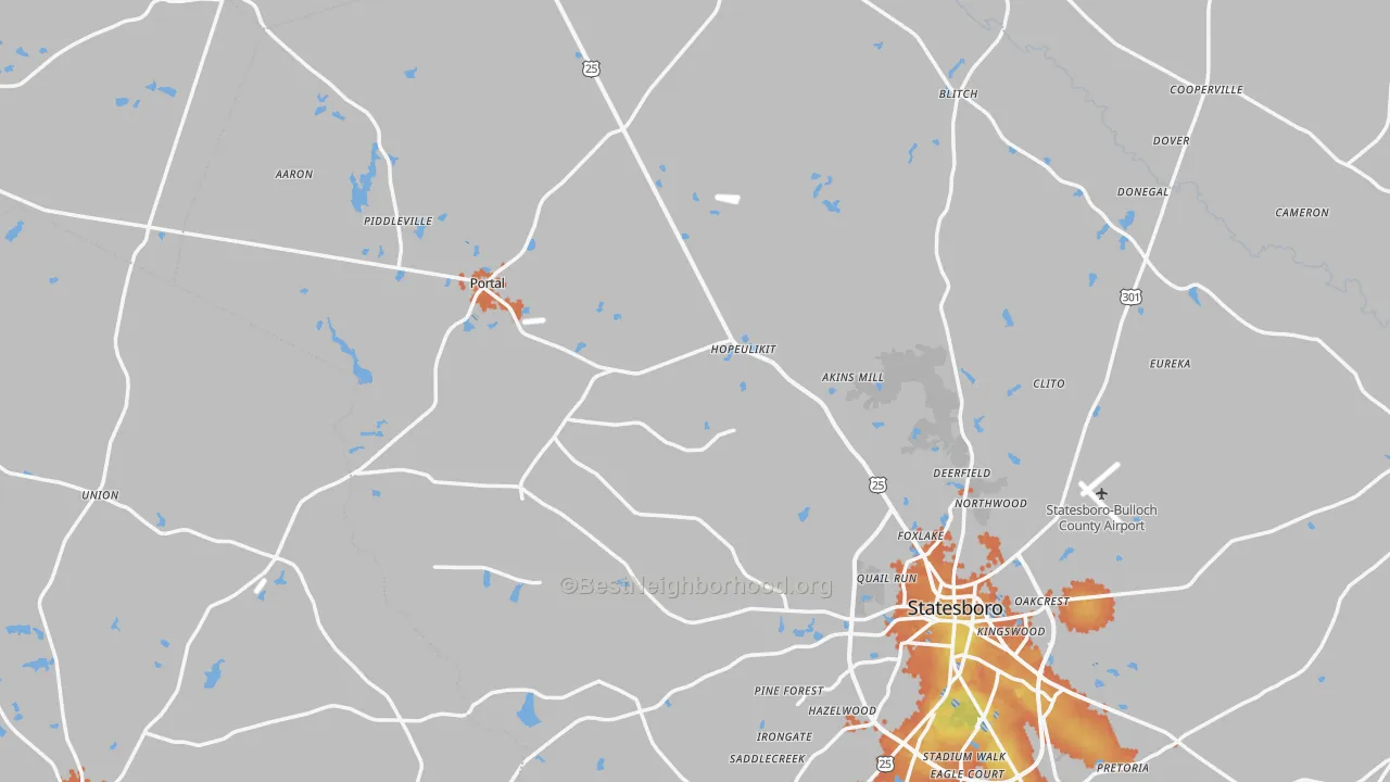 Bike Grade map of Garfield, GA