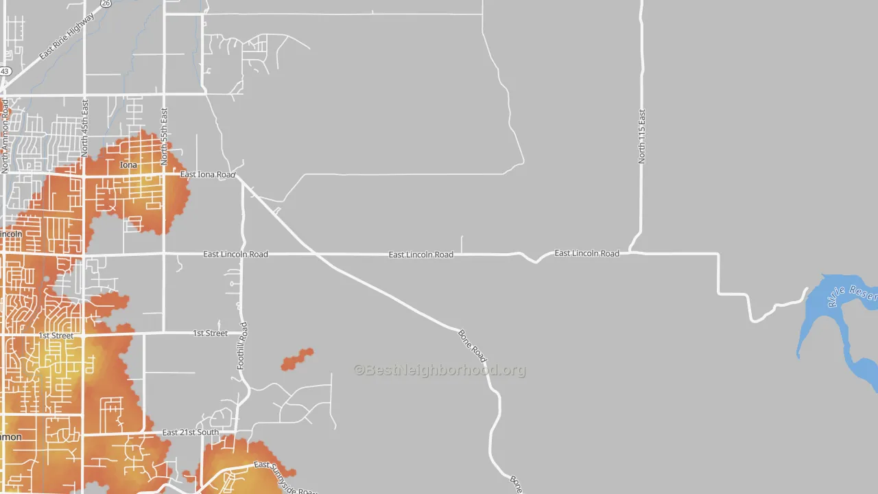 Bike Grade map of Garfield, ID