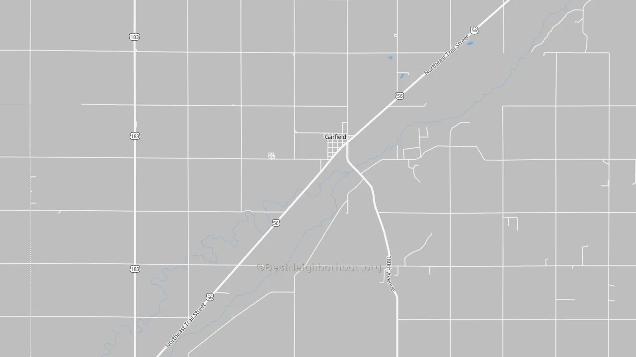Bike Grade map of Garfield, KS