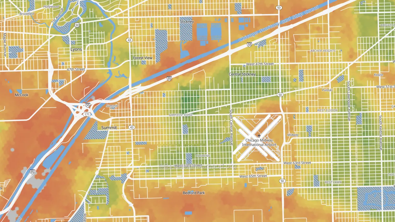 Bike Grade map of Garfield Ridge, Chicago, IL