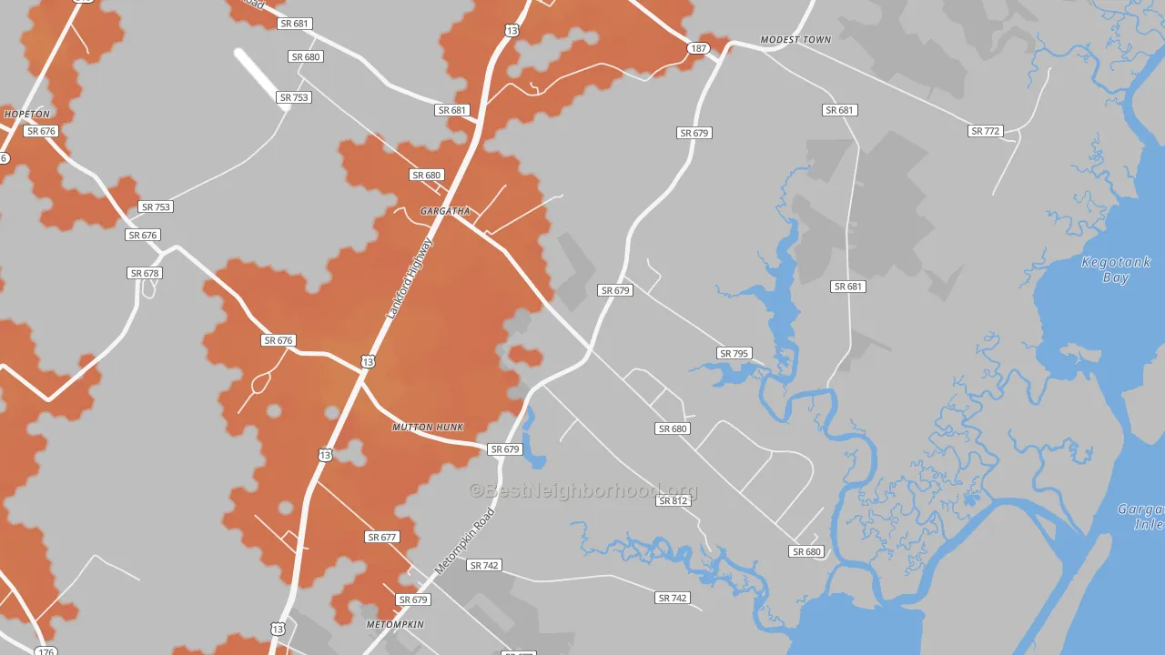 Bike Grade map of Gargatha, VA