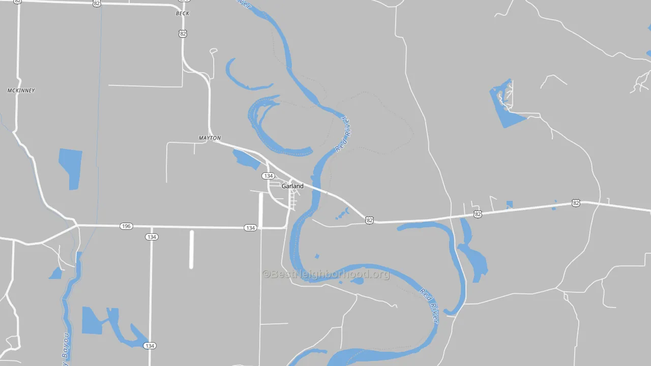Bike Grade map of Garland, AR