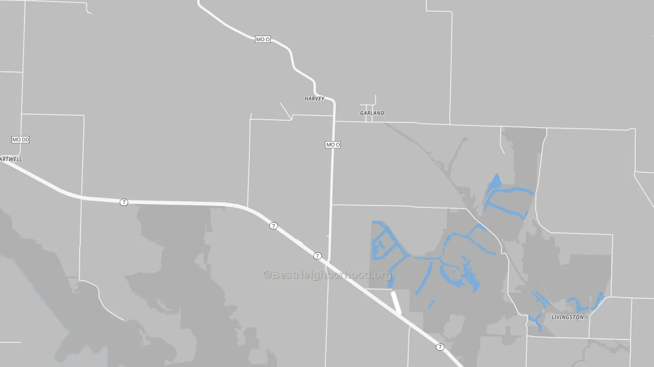 Bike Grade map of Garland, MO