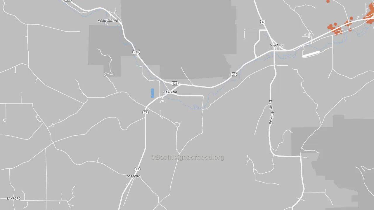 Bike Grade map of Garland, PA