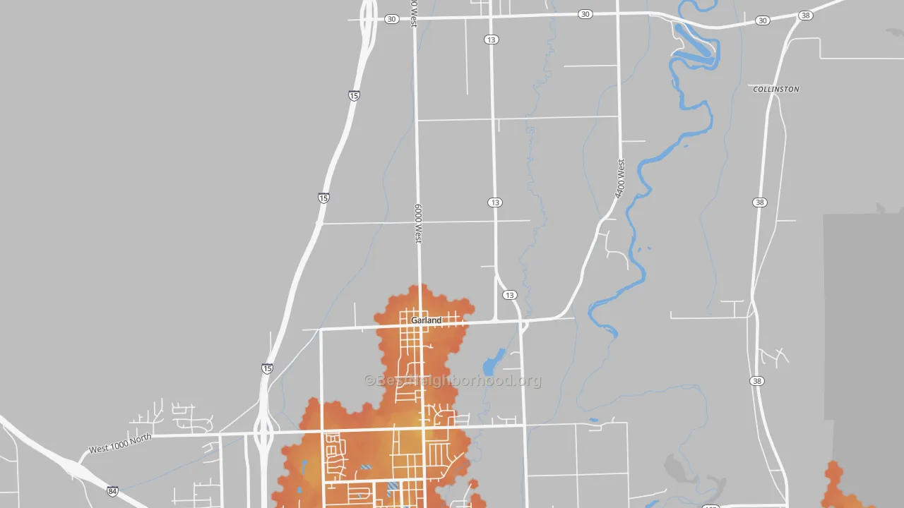 Bike Grade map of Garland, UT