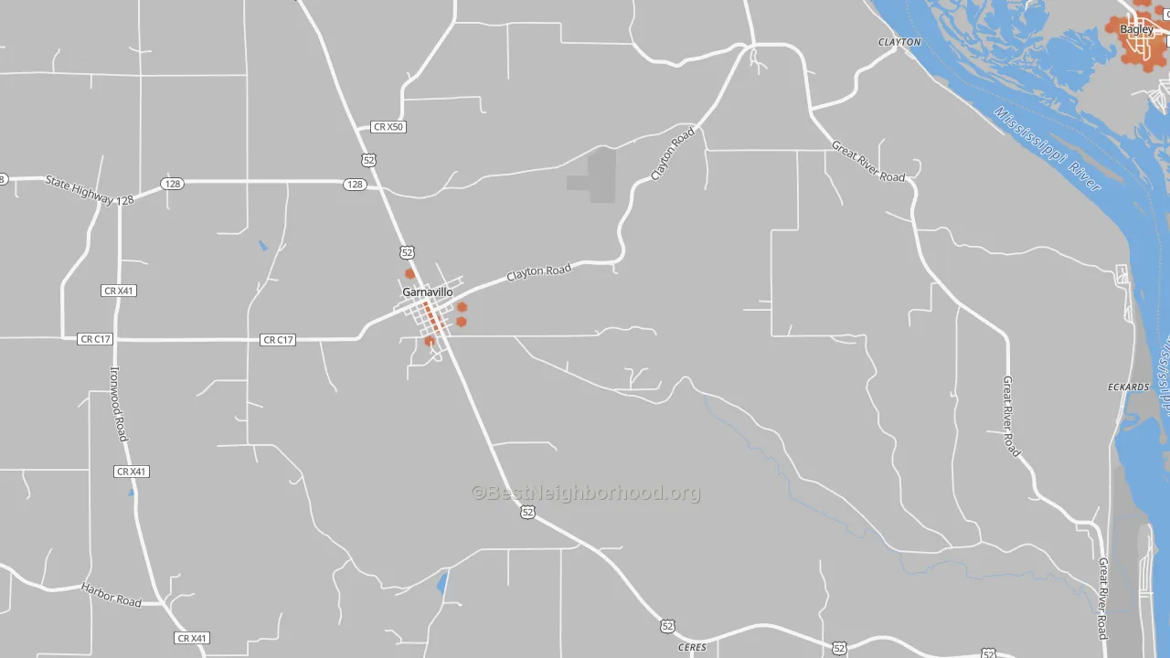 Bike Grade map of Garnavillo, IA
