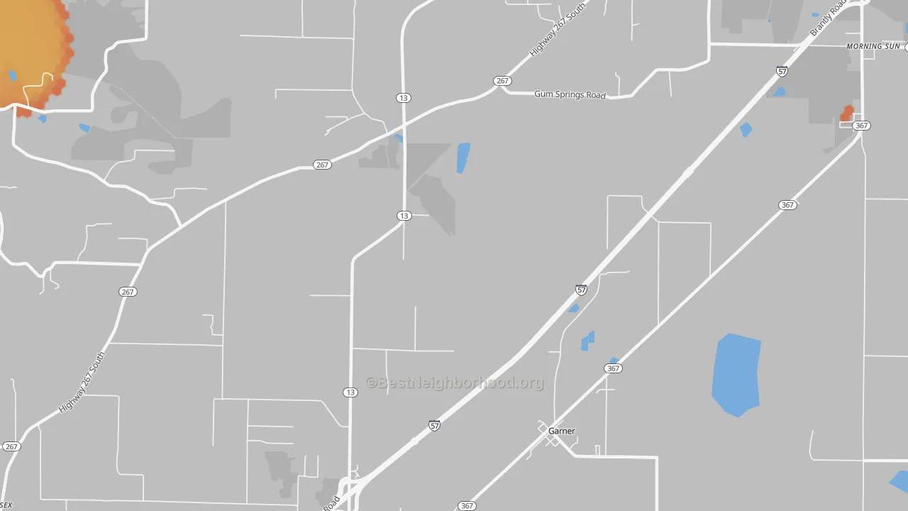 Bike Grade map of Garner, AR