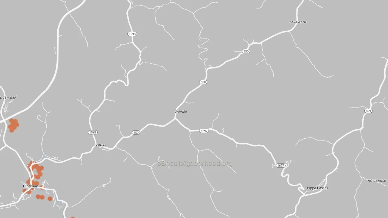 Bike Grade map of Garner, KY