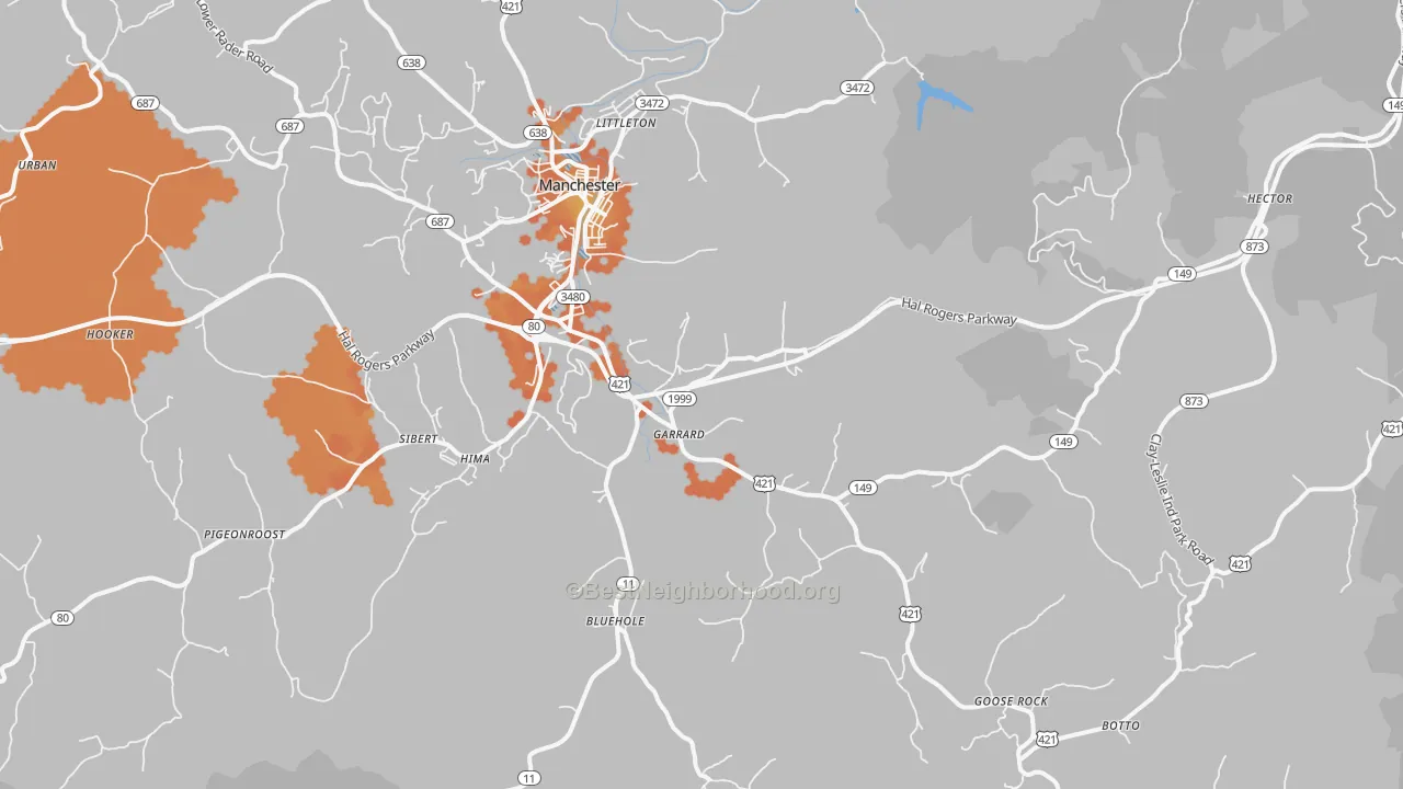 Bike Grade map of Garrard, KY