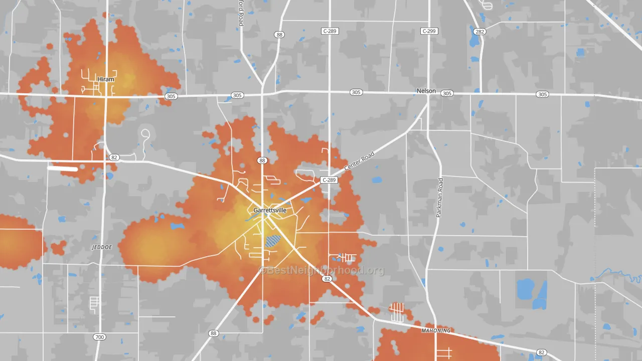 Bike Grade map of Garrettsville, OH