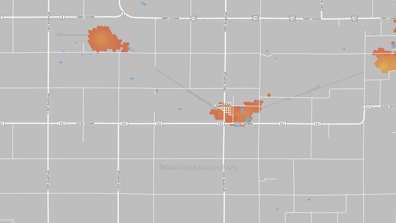 Bike Grade map of Garrison, IA