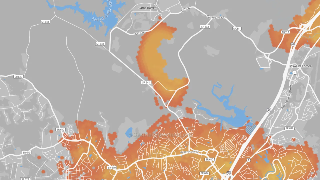 Bike Grade map of Garrisonville, VA