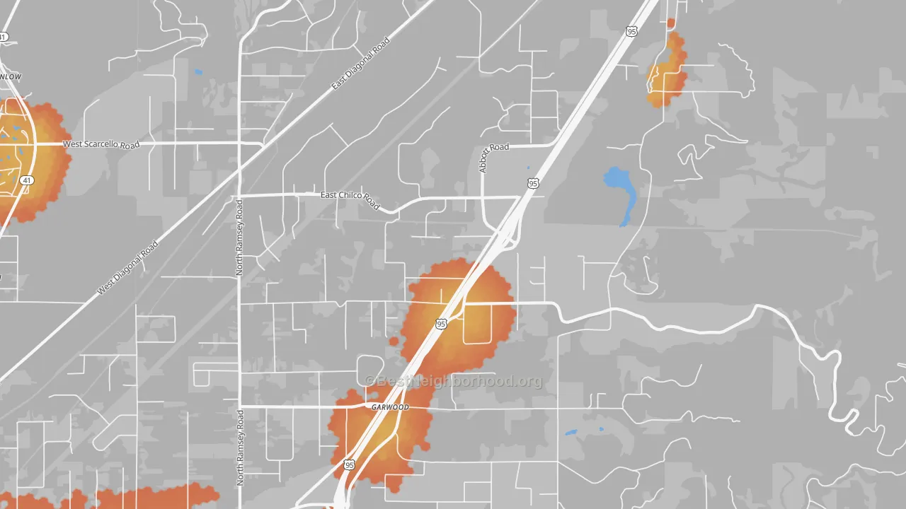 Bike Grade map of Garwood, ID