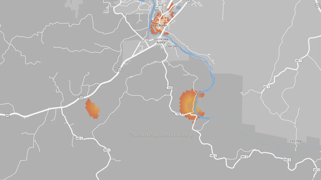 Bike Grade map of Garwood, MO