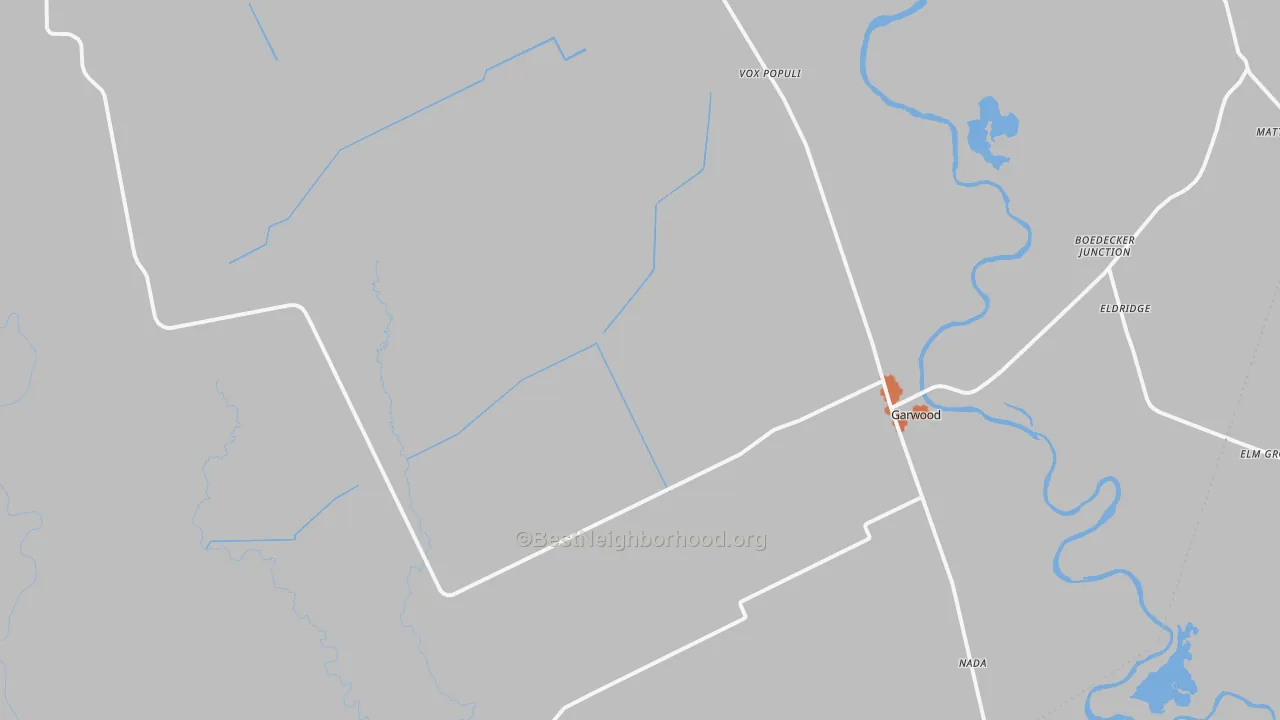 Bike Grade map of Garwood, TX