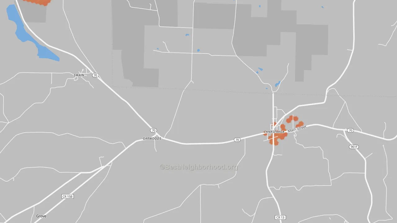 Bike Grade map of Garwoods, NY
