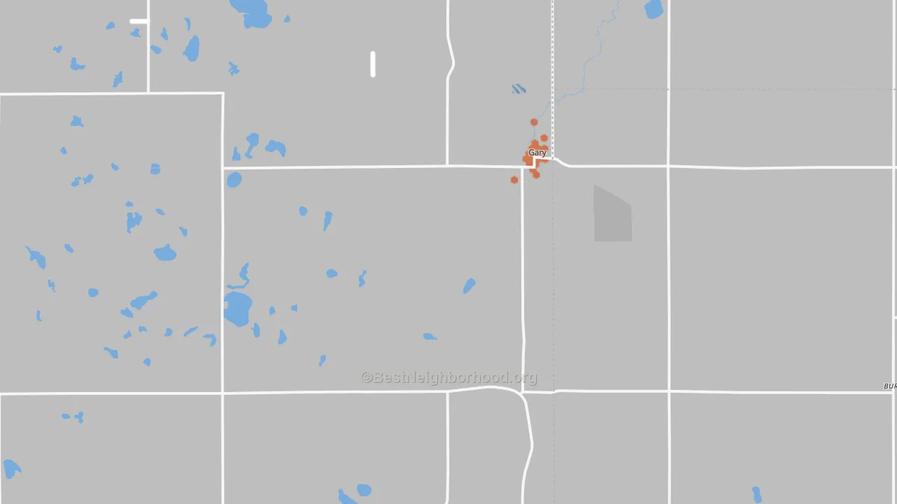Bike Grade map of Gary, SD