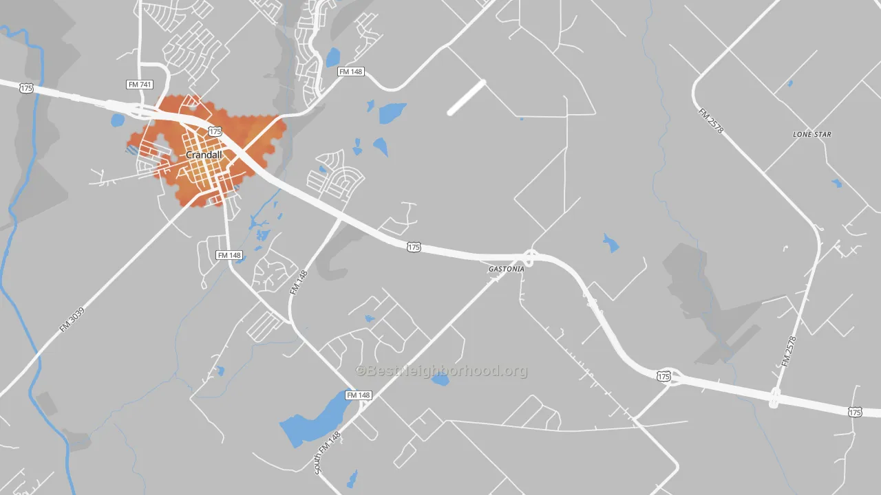 Bike Grade map of Gastonia, TX