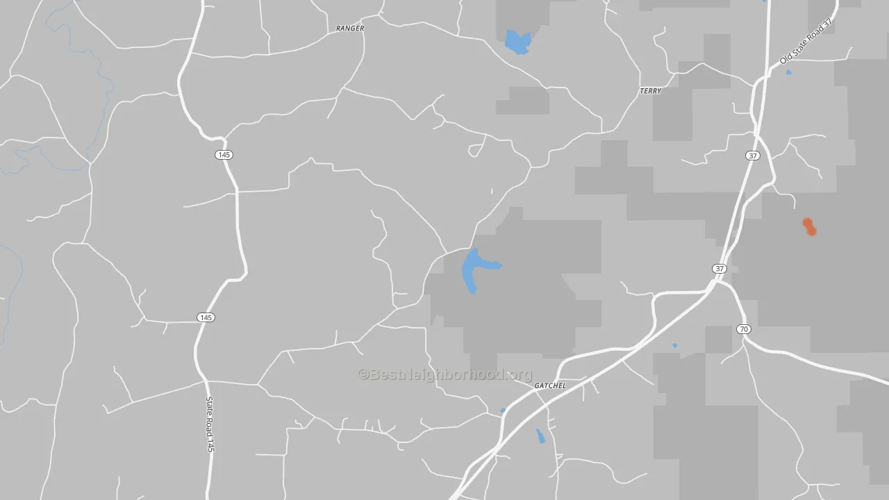 Bike Grade map of Gatchel, IN