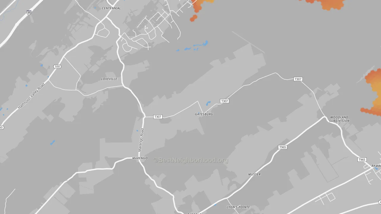 Bike Grade map of Gatesburg, PA