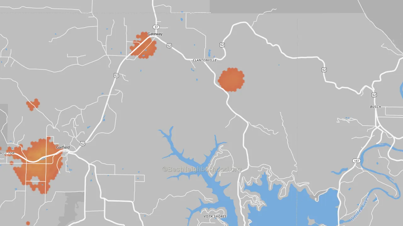 Bike Grade map of Gateway, AR