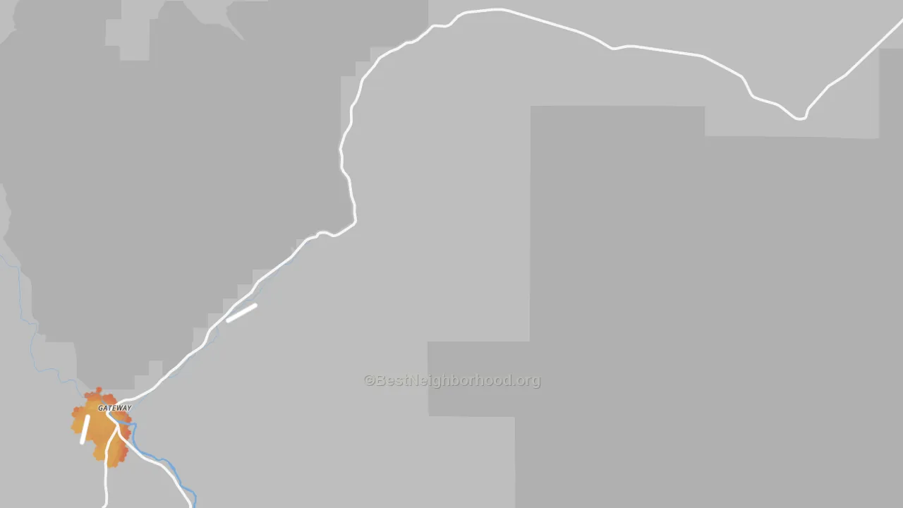 Bike Grade map of Gateway, CO