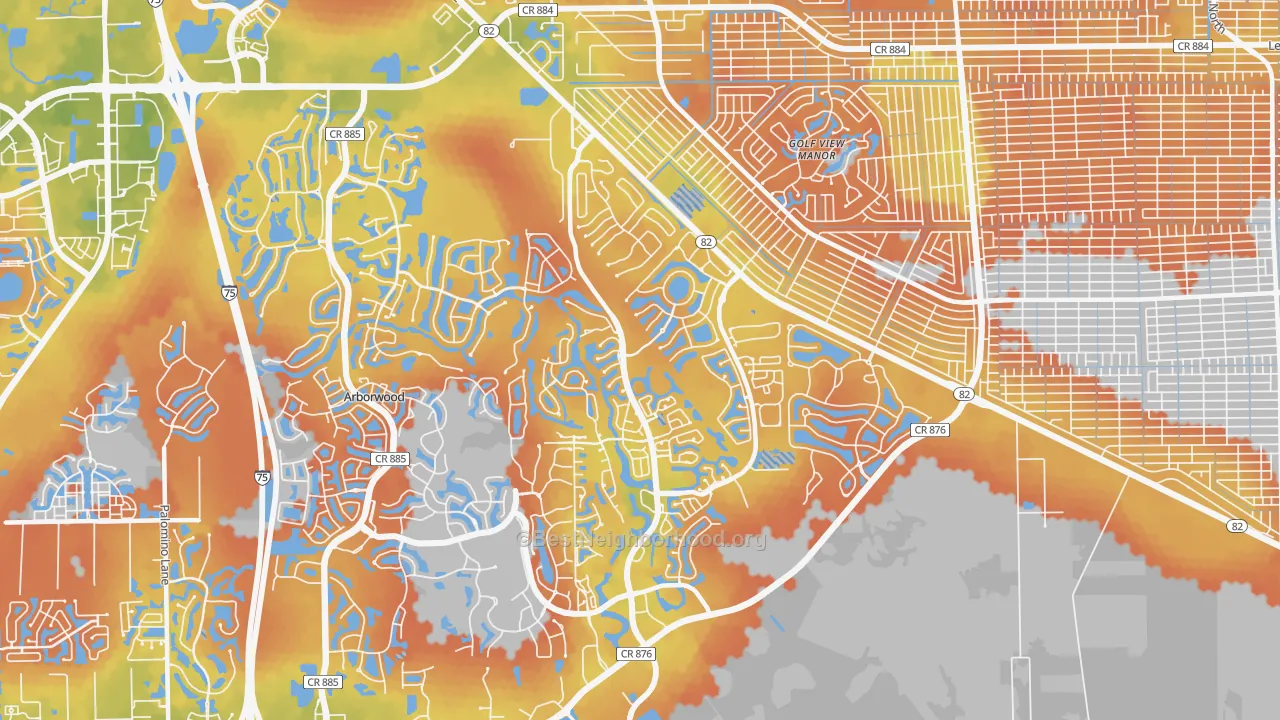 Bike Grade map of Gateway, FL